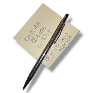 Cross Chrome Ballpoint Pen Blue Ink Working Twist Action Engraved Gregg Martin